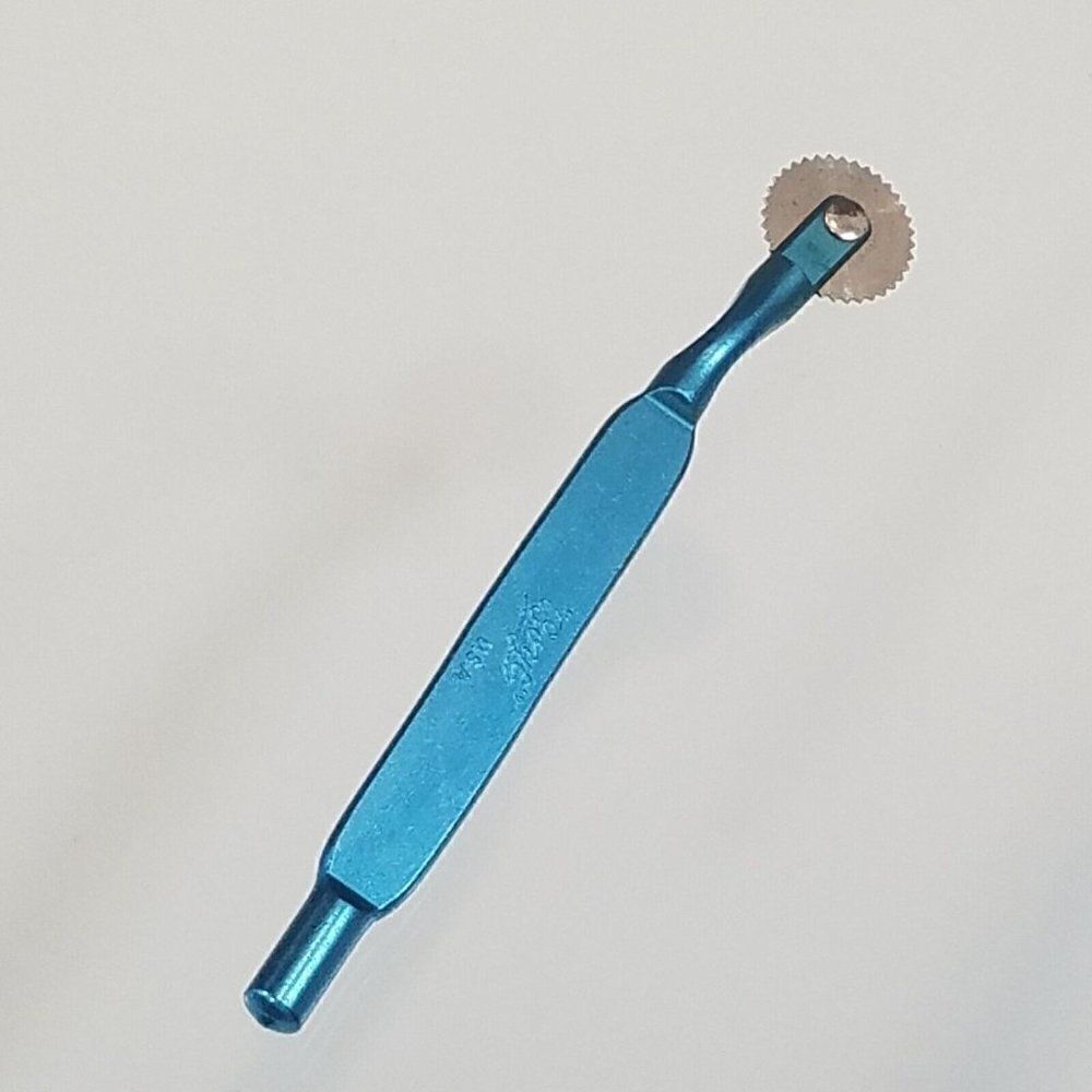 Vintage Sewing Boye USA Tracing Wheel Blue Teal